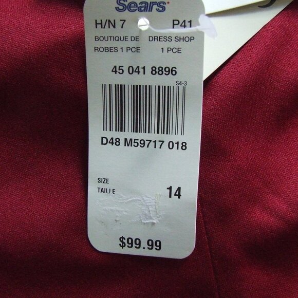 Red evening dress vintage Jessica plus size halter beaded formal prom 90s new - Picture 12 of 14